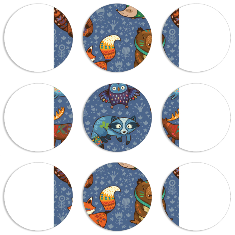 Магнитные фотопазлы круги d55 набор 9 штук 