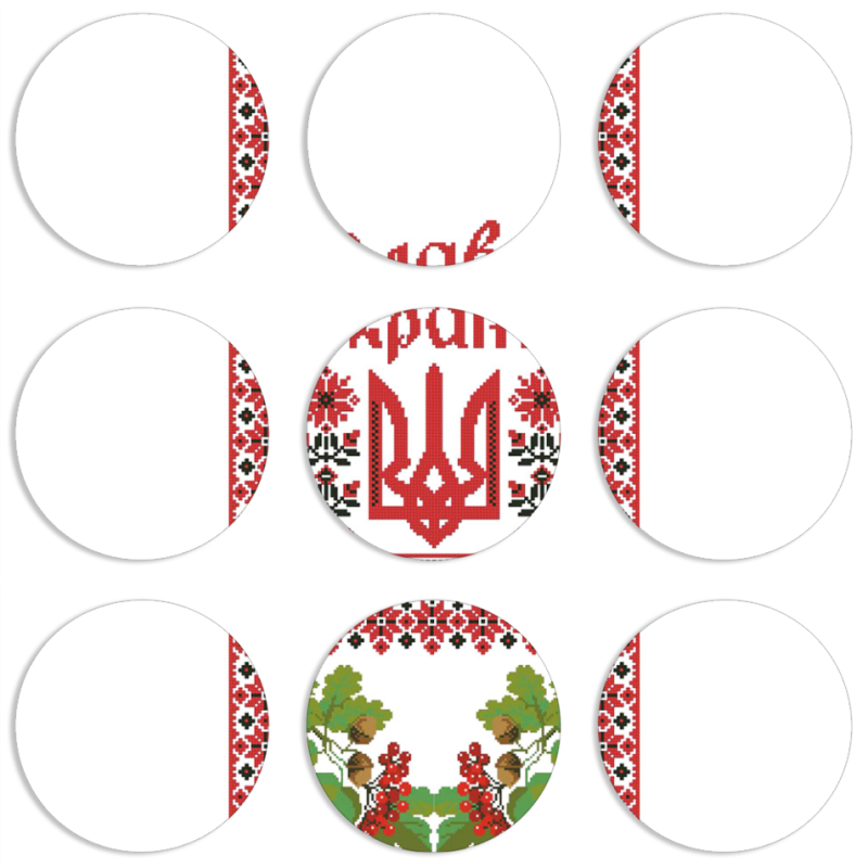 Магнитные фотопазлы круги d55 набор 9 штук 