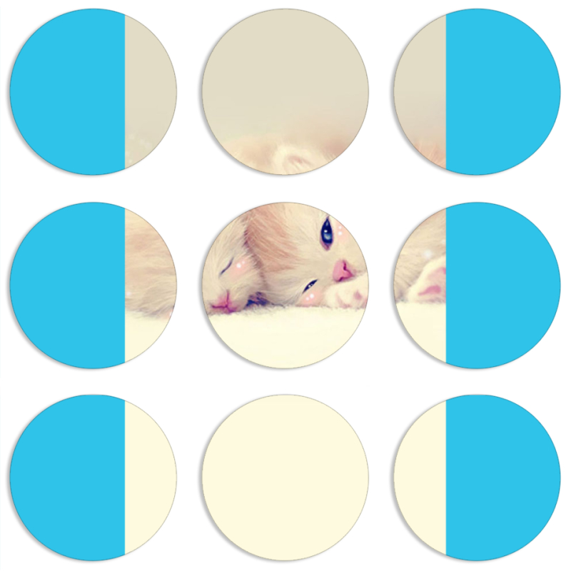 Магнитные фотопазлы круги d55 набор 9 штук 