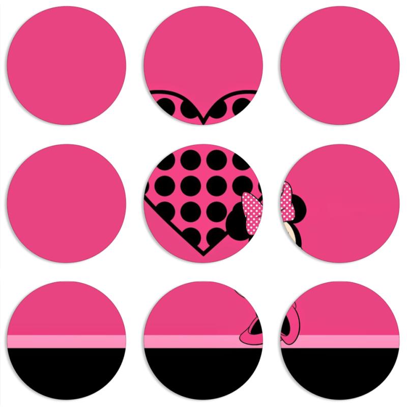 Магнитные фотопазлы круги d55 набор 9 штук 