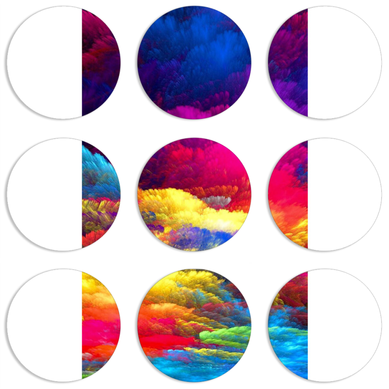 Магнитные фотопазлы круги d55 набор 9 штук 