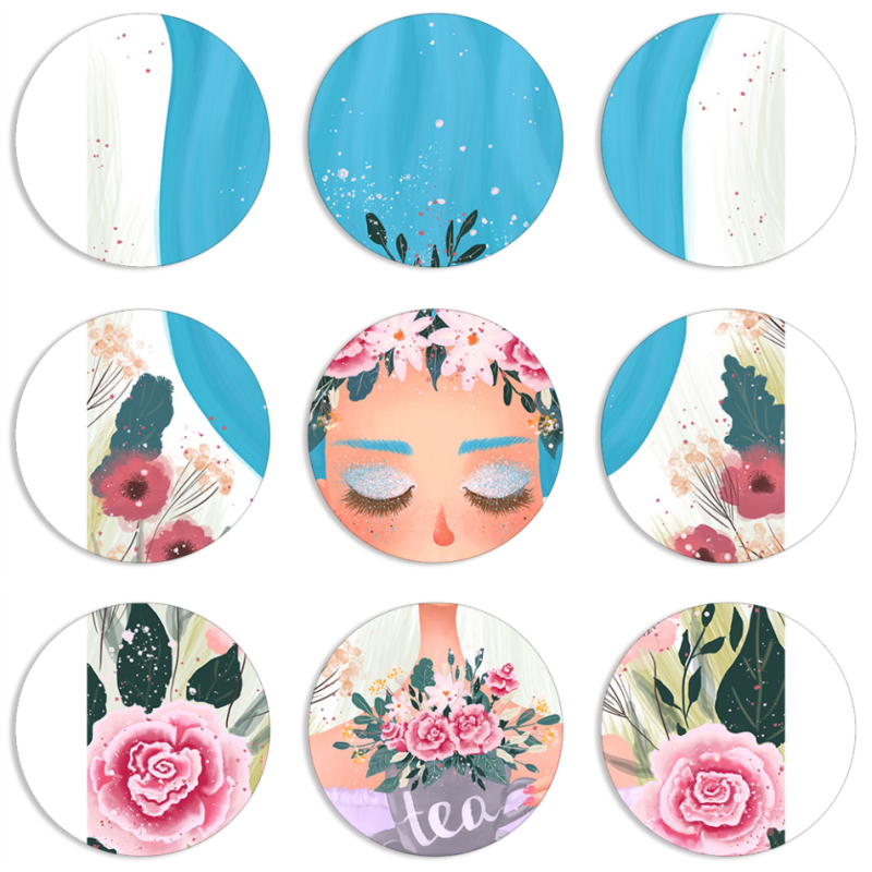 Магнитные фотопазлы круги d55 набор 9 штук 