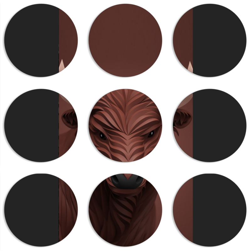 Магнитные фотопазлы круги d55 набор 9 штук 