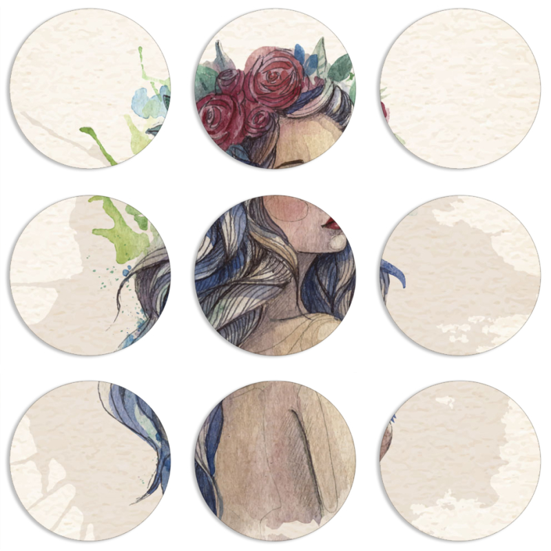 Магнитные фотопазлы круги d55 набор 9 штук 