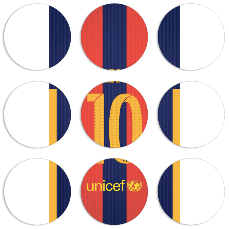 Магнитные фотопазлы круги d55 набор 9 штук Messi 10