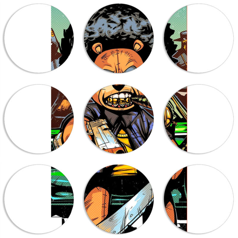 Магнитные фотопазлы круги d55 набор 9 штук 