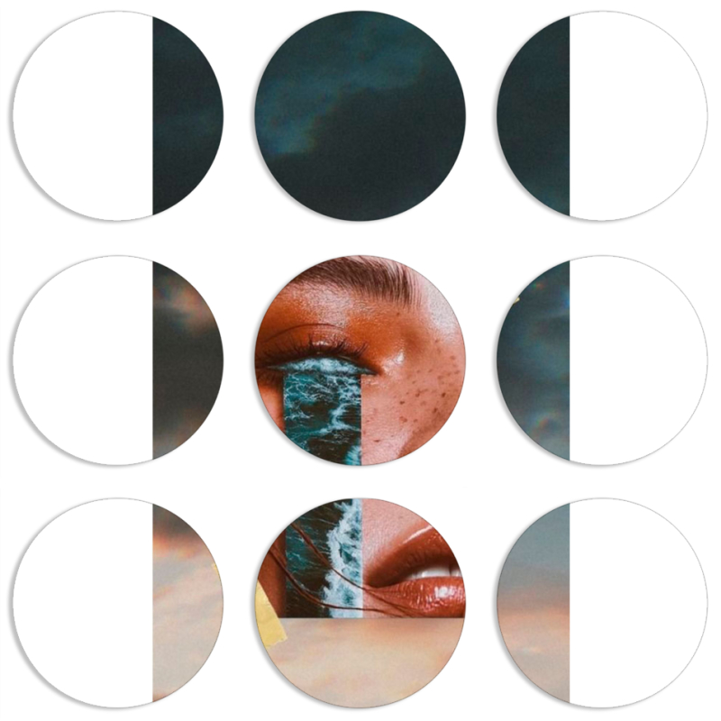 Магнитные фотопазлы круги d55 набор 9 штук 