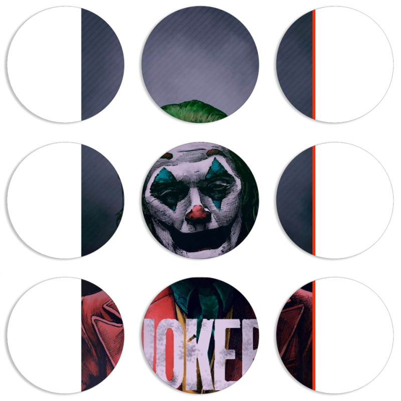 Магнитные фотопазлы круги d55 набор 9 штук Joker