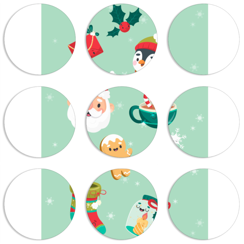 Магнитные фотопазлы круги d55 набор 9 штук 