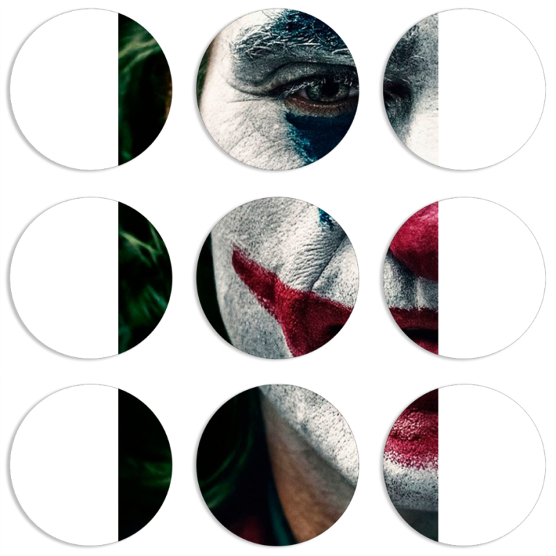 Магнитные фотопазлы круги d55 набор 9 штук Joker Background