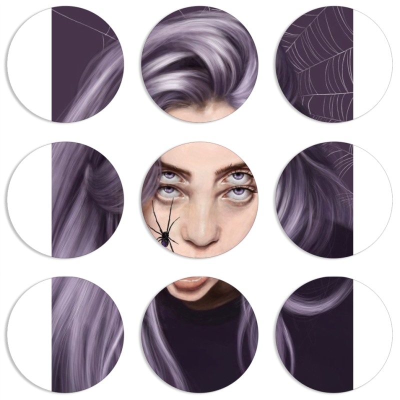 Магнитные фотопазлы круги d55 набор 9 штук 