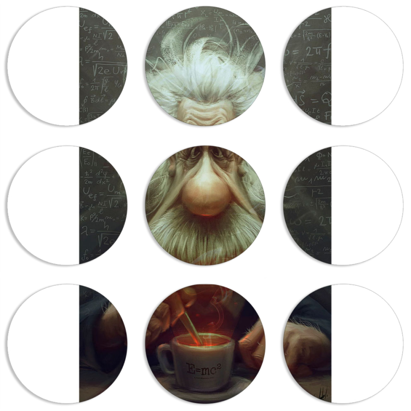 Магнитные фотопазлы круги d55 набор 9 штук 