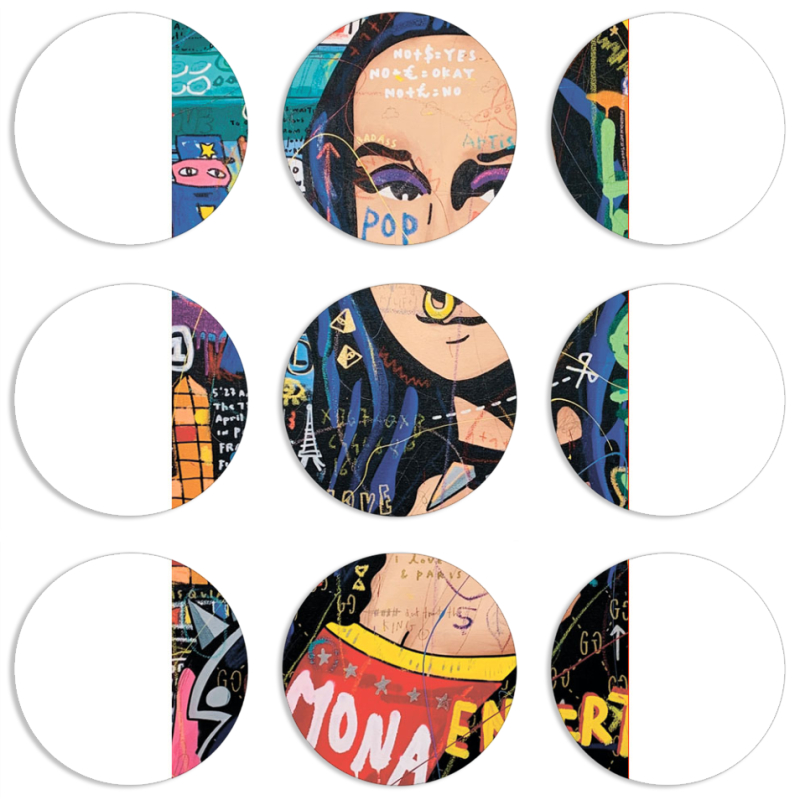 Магнитные фотопазлы круги d55 набор 9 штук 