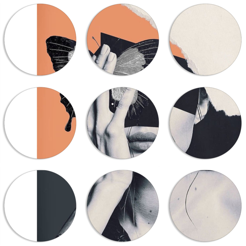 Магнитные фотопазлы круги d55 набор 9 штук 