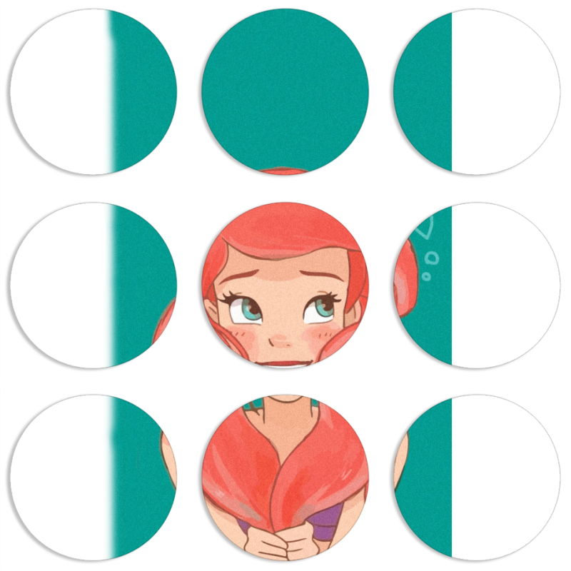 Магнитные фотопазлы круги d55 набор 9 штук 