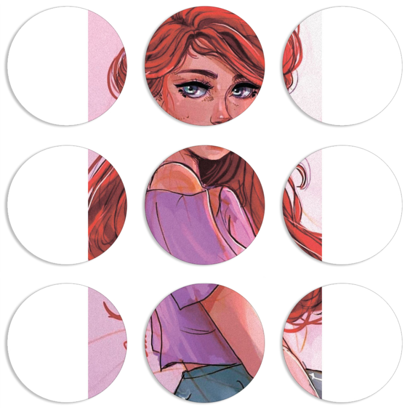 Магнитные фотопазлы круги d55 набор 9 штук 