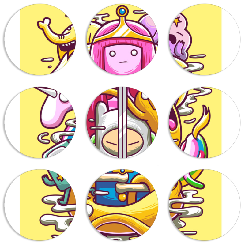 Магнитные фотопазлы круги d55 набор 9 штук 