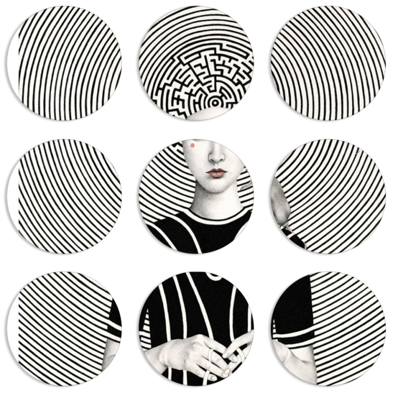 Магнитные фотопазлы круги d55 набор 9 штук 