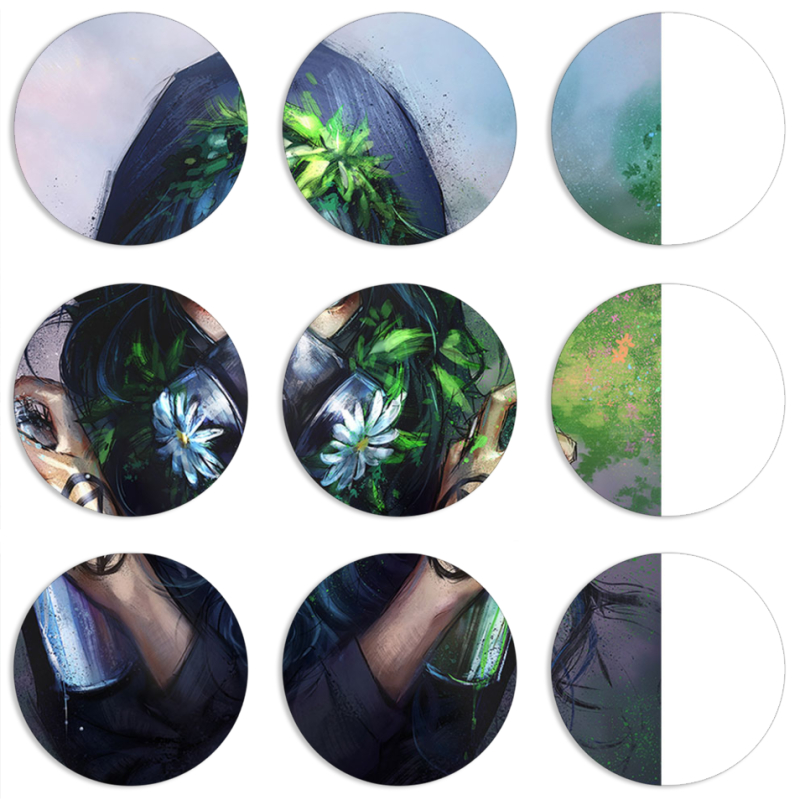 Магнитные фотопазлы круги d55 набор 9 штук 