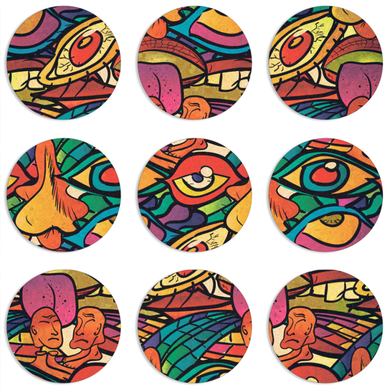 Магнитные фотопазлы круги d55 набор 9 штук 