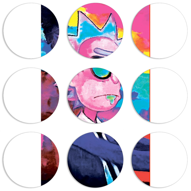 Магнитные фотопазлы круги d55 набор 9 штук 