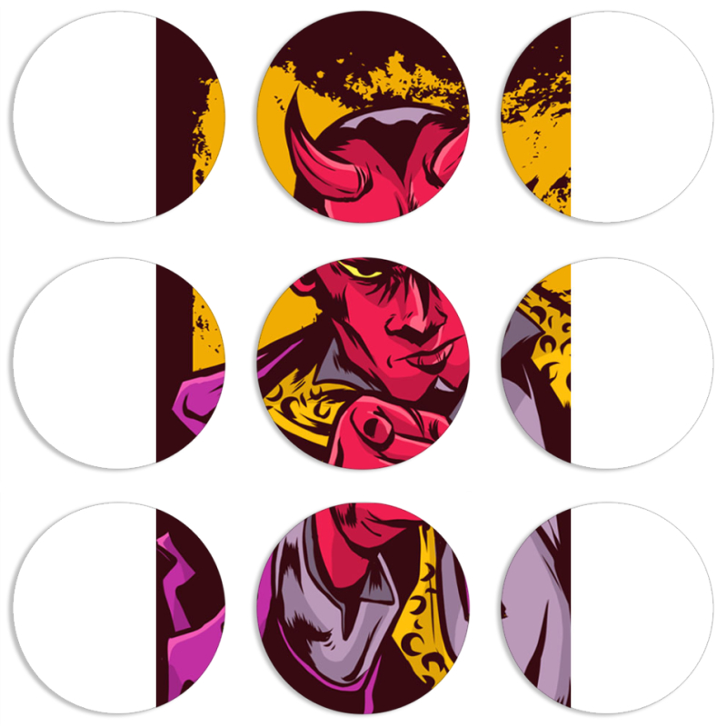 Магнитные фотопазлы круги d55 набор 9 штук 