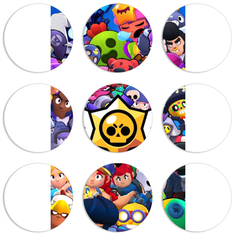 Магнитные фотопазлы круги d55 набор 9 штук 