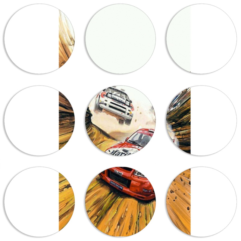 Магнитные фотопазлы круги d55 набор 9 штук Rally