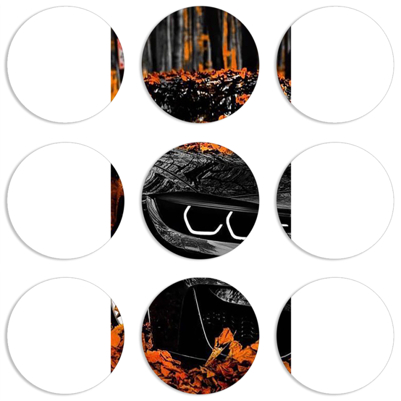 Магнитные фотопазлы круги d55 набор 9 штук BMW M3