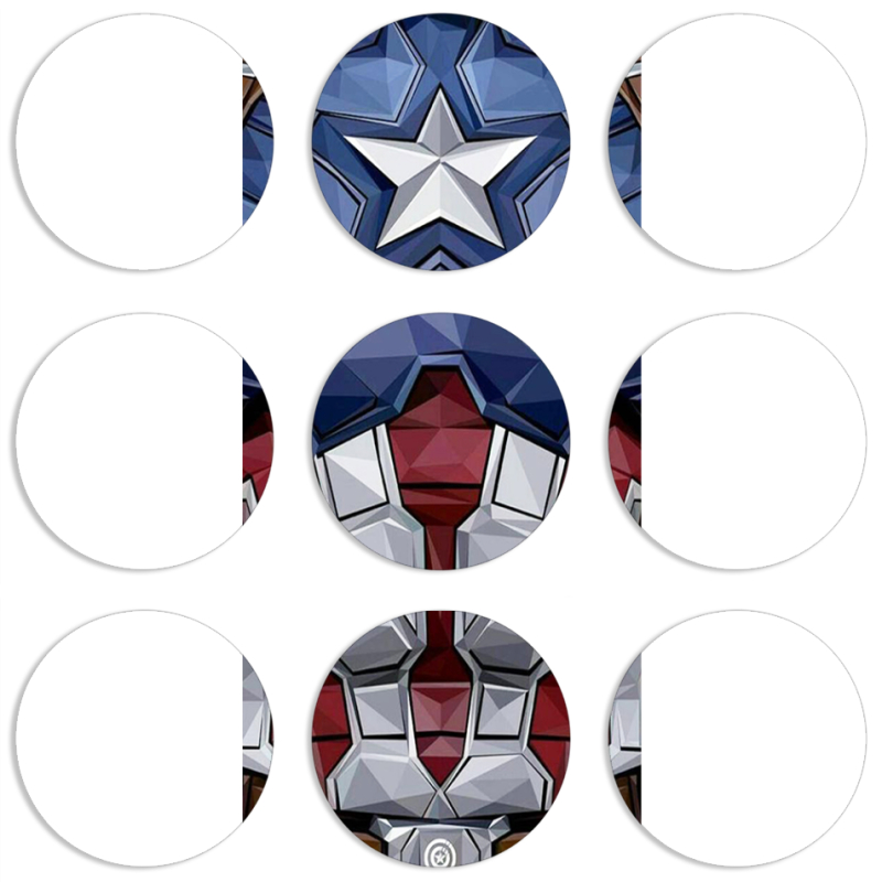 Магнитные фотопазлы круги d55 набор 9 штук Sentinel of Liberty