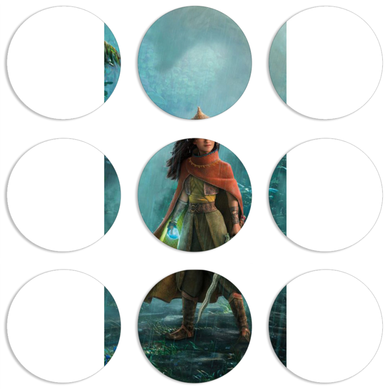 Магнитные фотопазлы круги d55 набор 9 штук Raya