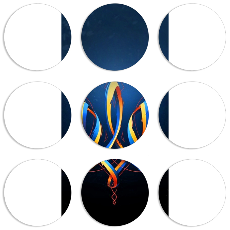Магнитные фотопазлы круги d55 набор 9 штук Ukrainian Emblem