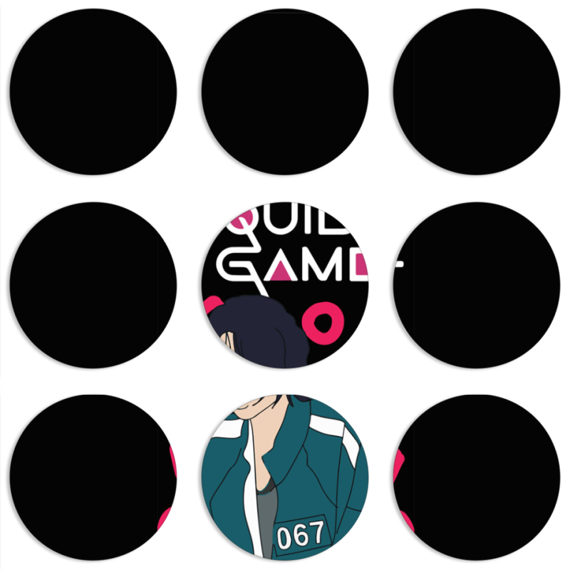 Магнитные фотопазлы круги d55 набор 9 штук siquid game 067