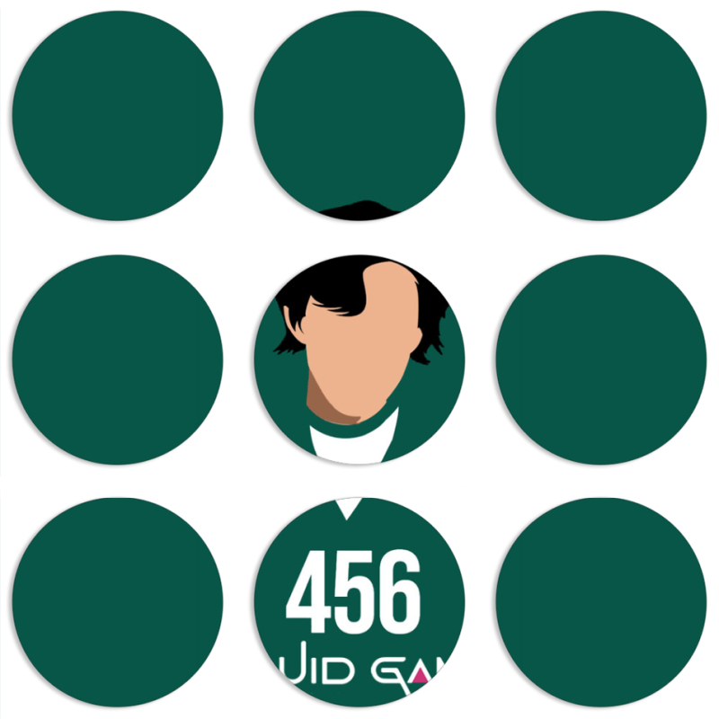 Магнитные фотопазлы круги d55 набор 9 штук siquid game 456