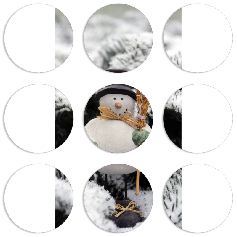 Магнитные фотопазлы круги d55 набор 9 штук 