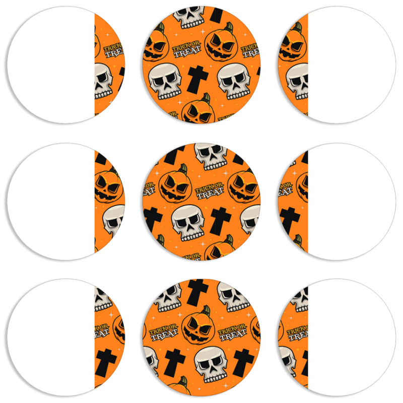 Магнитные фотопазлы круги d55 набор 9 штук Halloween Trick or Treat