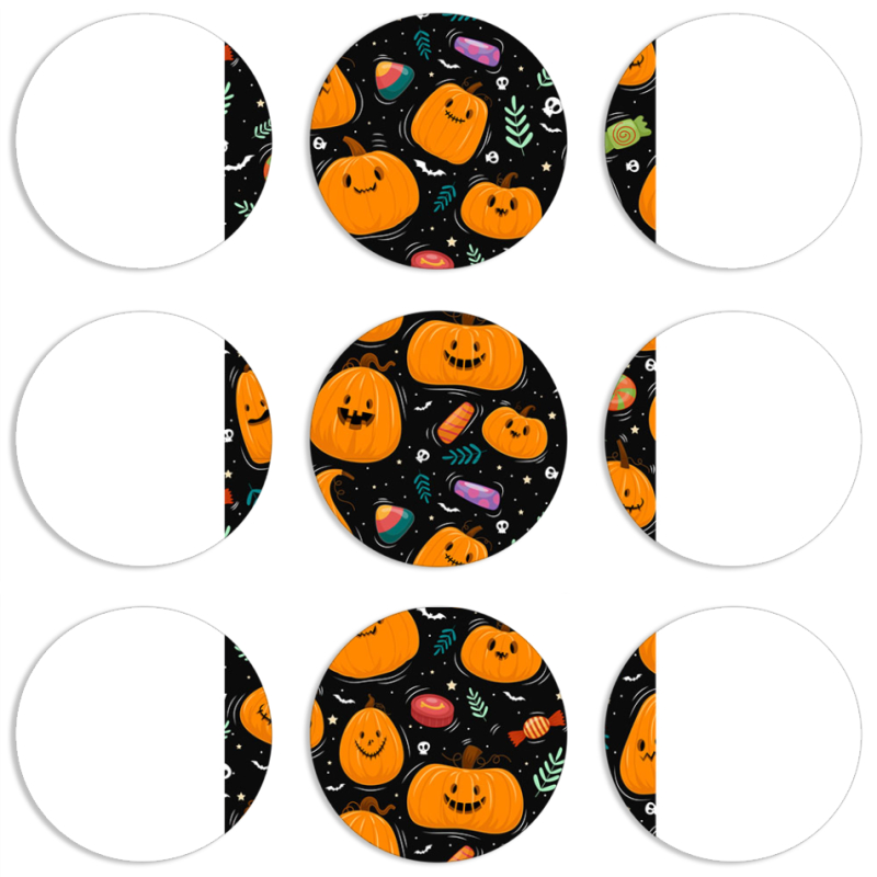 Магнитные фотопазлы круги d55 набор 9 штук Cute Halloween