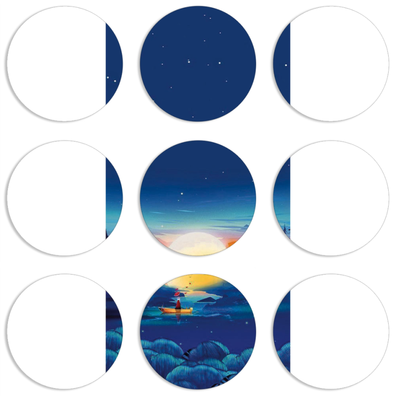 Магнитные фотопазлы круги d55 набор 9 штук Спокойной ночи