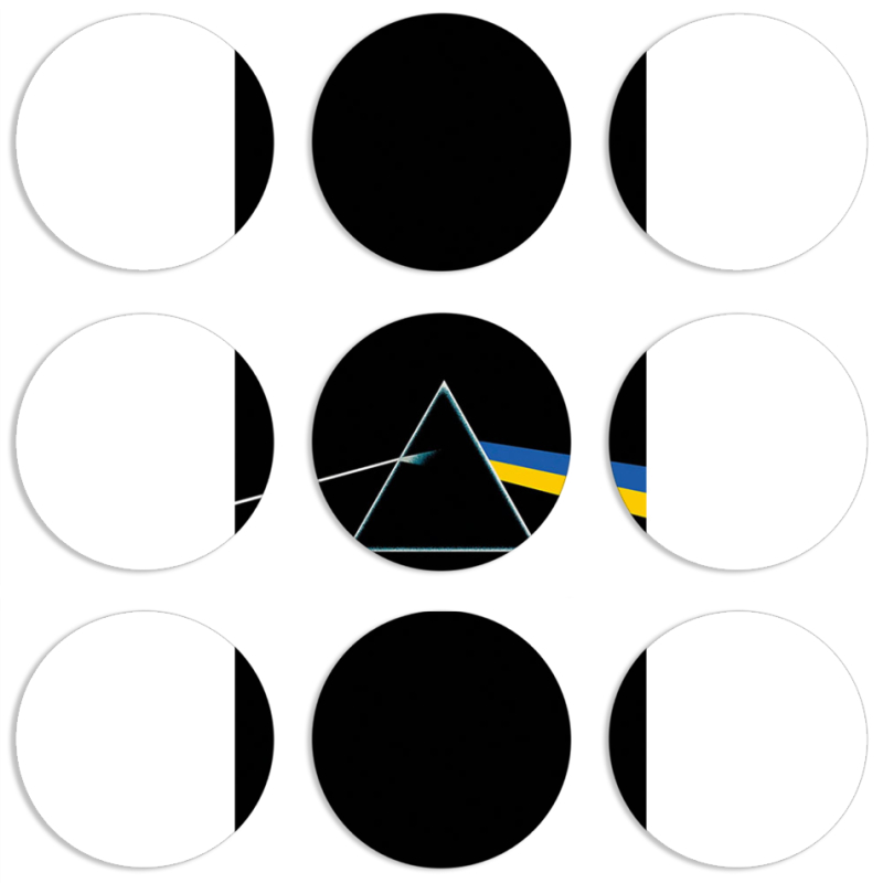 Магнитные фотопазлы круги d55 набор 9 штук Pink Floyd Україна
