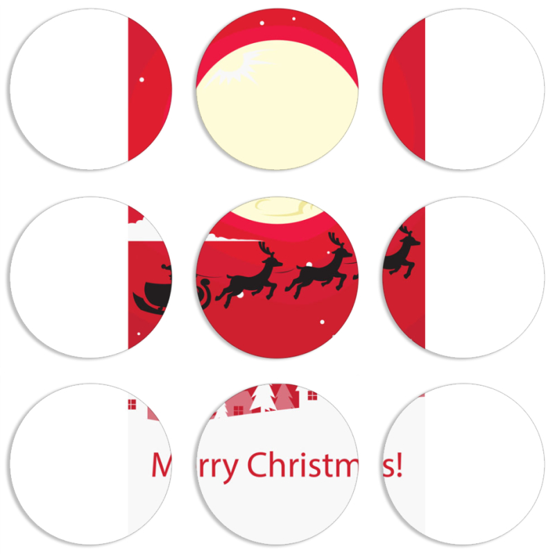 Магнитные фотопазлы круги d55 набор 9 штук 