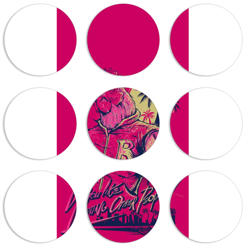 Магнитные фотопазлы круги d55 набор 9 штук 