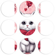 Магнитные фотопазлы круги d55 набор 9 штук 