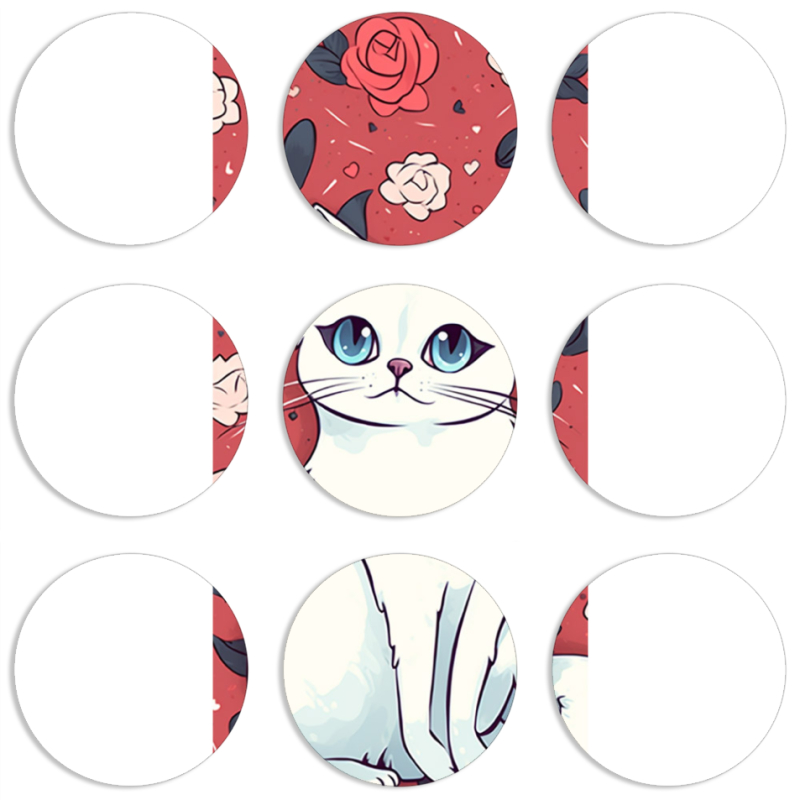 Магнитные фотопазлы круги d55 набор 9 штук 