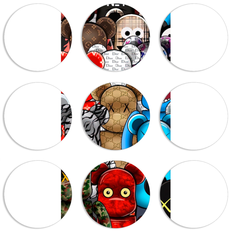 Магнитные фотопазлы круги d55 набор 9 штук Find your bear