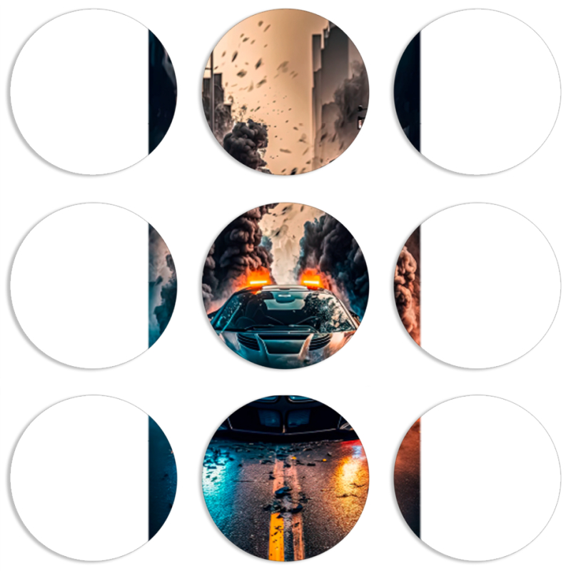 Магнитные фотопазлы круги d55 набор 9 штук 