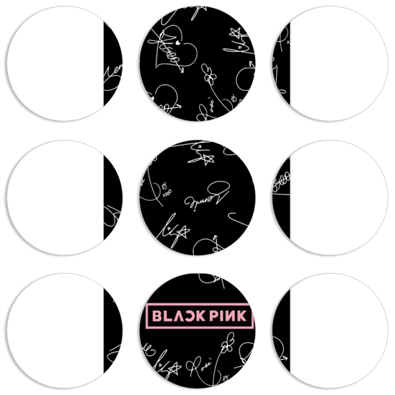 Магнитные фотопазлы круги d55 набор 9 штук Blackpink автограф
