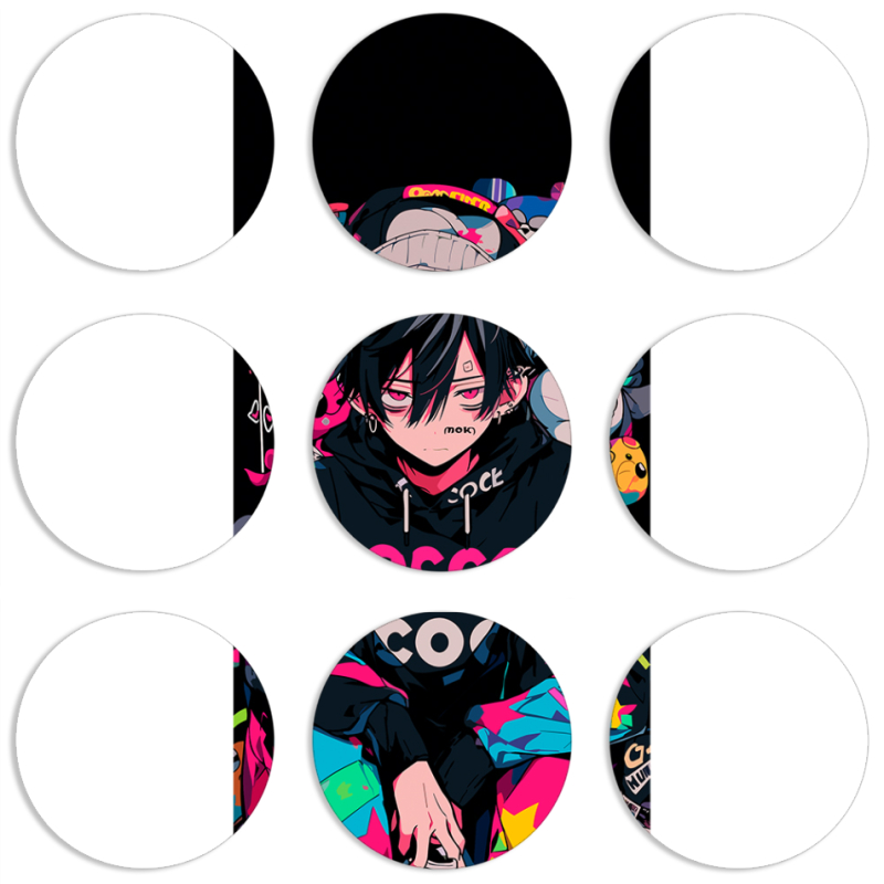 Магнитные фотопазлы круги d55 набор 9 штук 