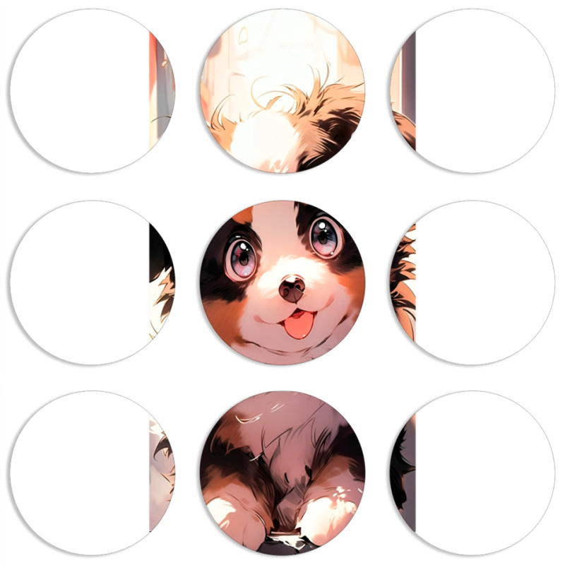 Магнитные фотопазлы круги d55 набор 9 штук 