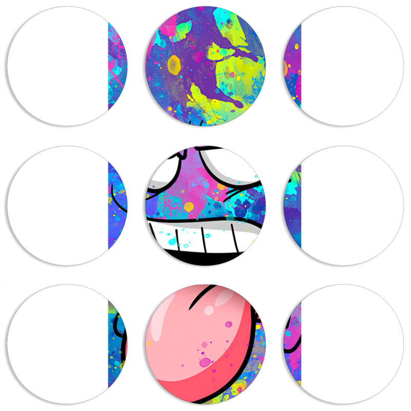 Магнитные фотопазлы круги d55 набор 9 штук 