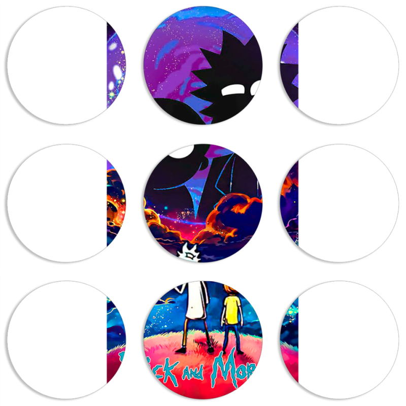 Магнитные фотопазлы круги d55 набор 9 штук 